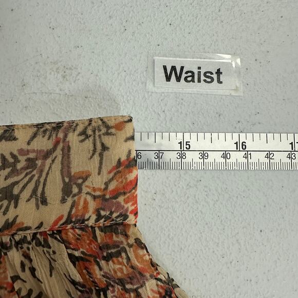 Ecote Womens High Low Midi Skirt M Sheer Floral Boho Fairygrunge Flowy Ethereal - Picture 5 of 7